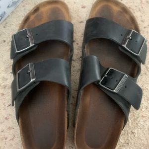 BIRKENSTOCKS 40 BLACK OILED leather NARROW SOFTBED